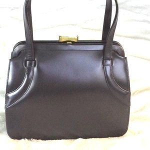 Vintage Leather Handbag Made In France By Dofan